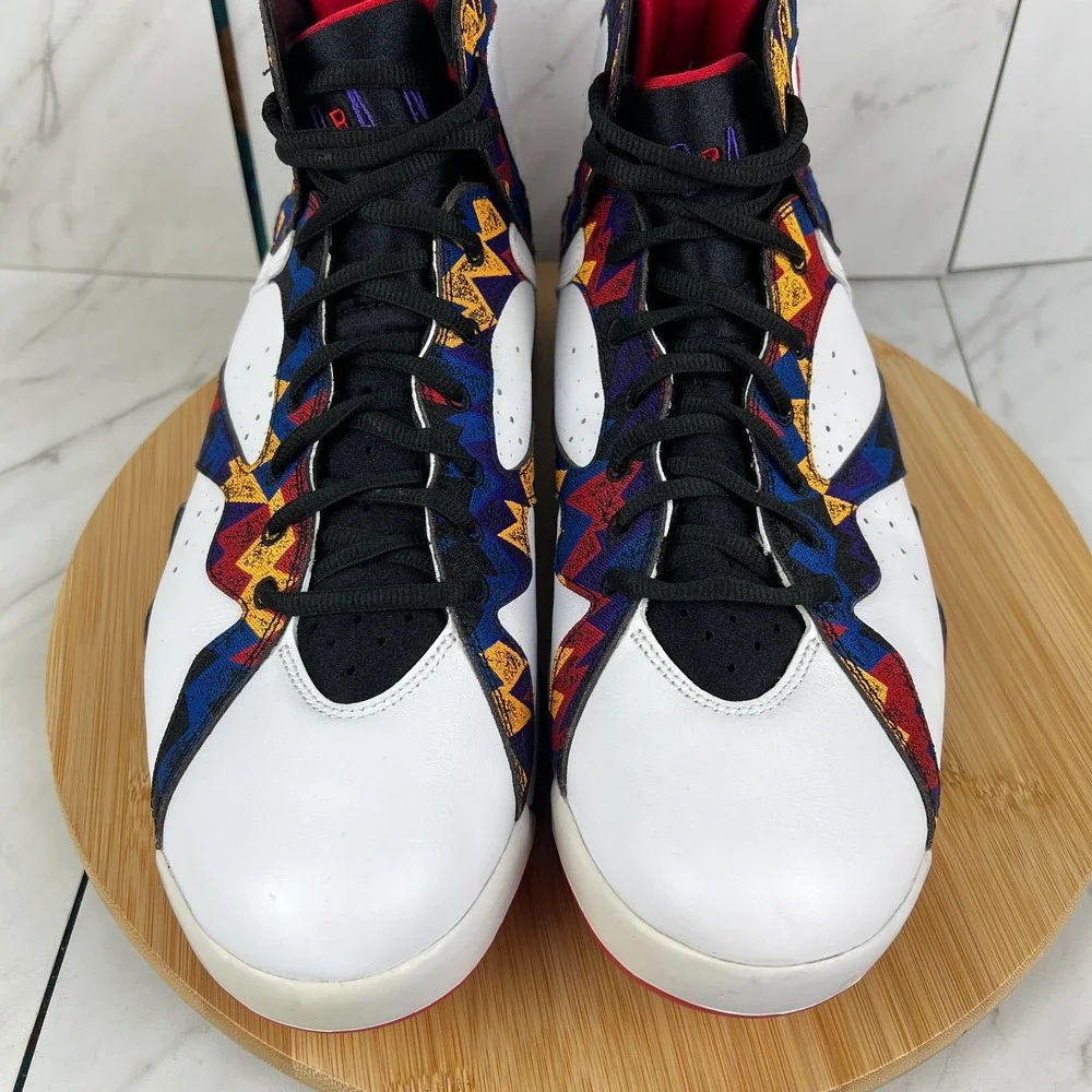Nike Air Jordan 7 Retro Sweater Mens Size 12.5 White Sneakers 304775-142